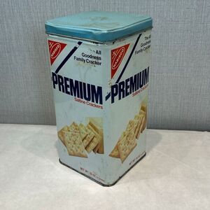 Vintage Cracker Canister Tin Premium Saltine Nabisco Box